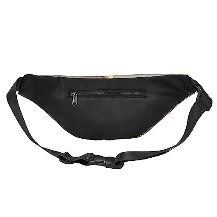 Marsupio con albero di Natale e campane, per donne e uomini, leggero e regolabile, per viaggi, escursionismo, ciclismo, Nero , T