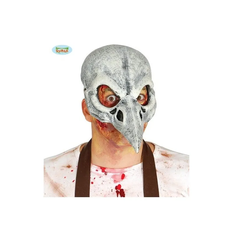 MASCHERA MEZZO CRANIO UCCELLO IN LATTICE EXTRA PER TRAVESTIMENTO HALLOWEEN/CARNEVALE