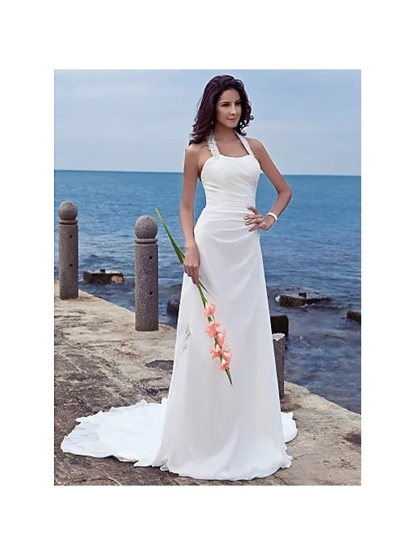 MIGNON - Abito da sposa in georgette con scollo all'americana