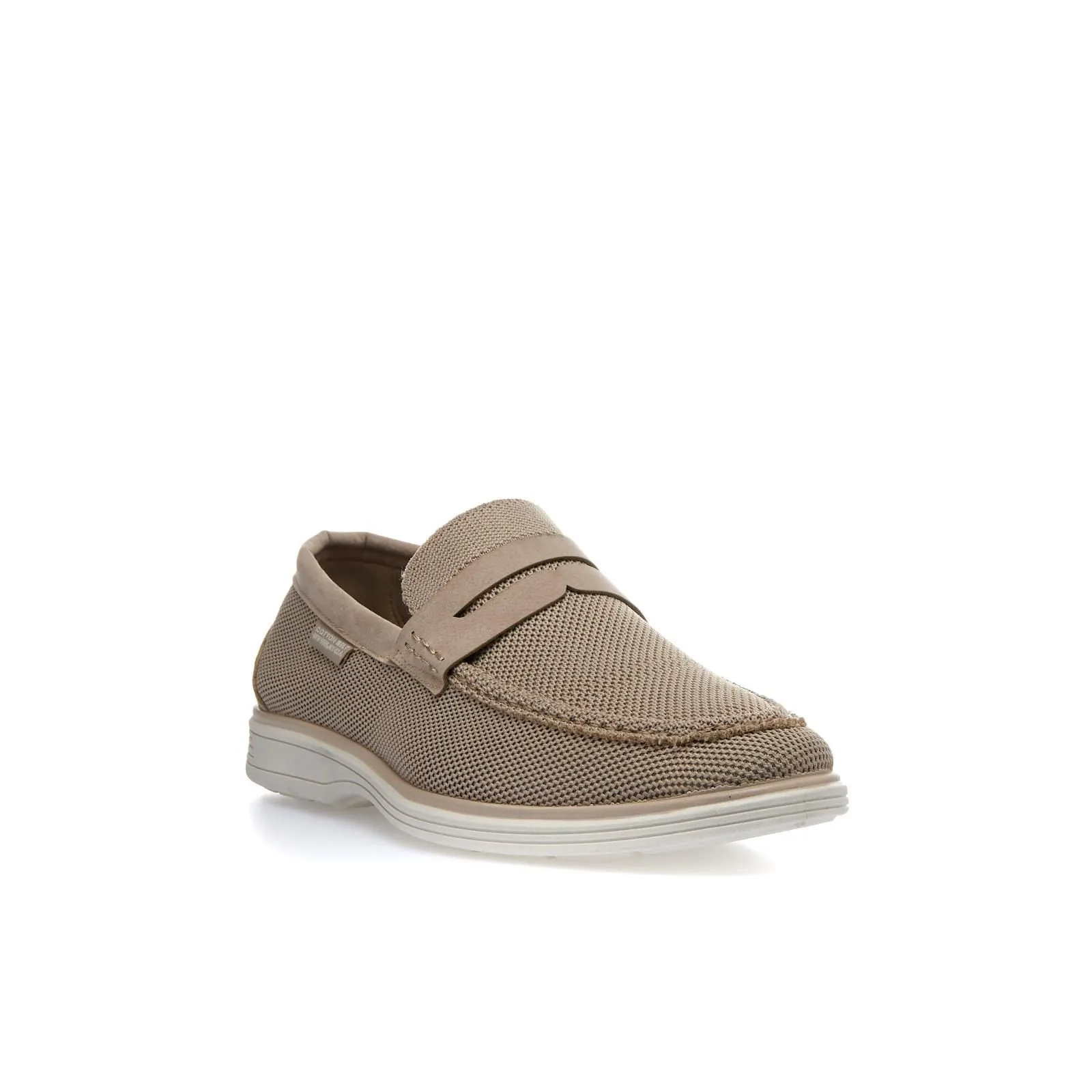 Mocassini beige in tessuto traforato