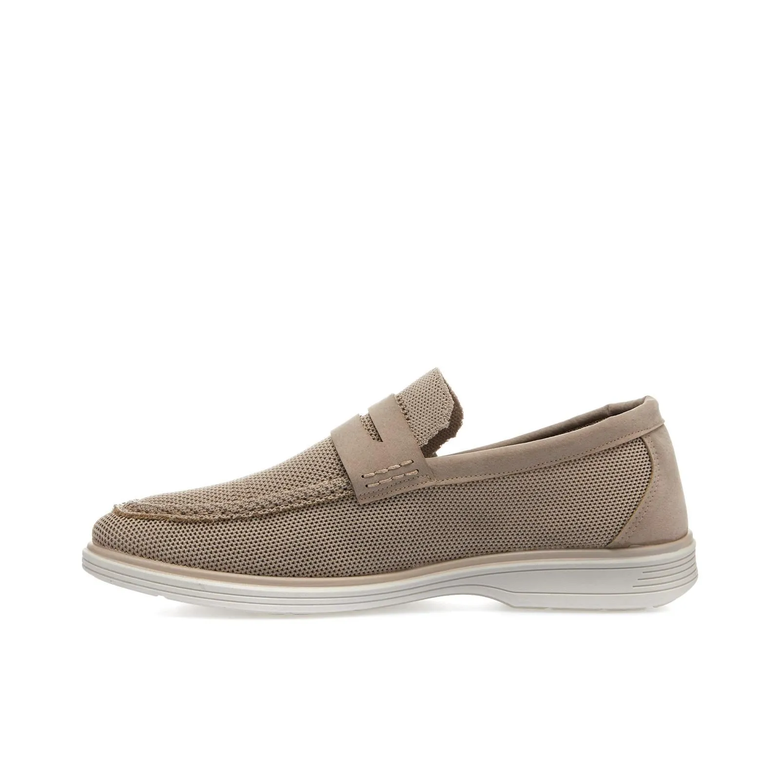 Mocassini beige in tessuto traforato