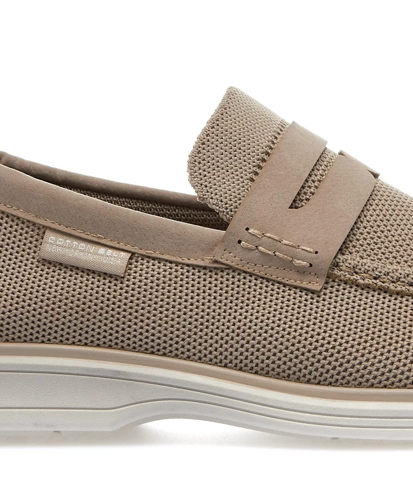 Mocassini beige in tessuto traforato