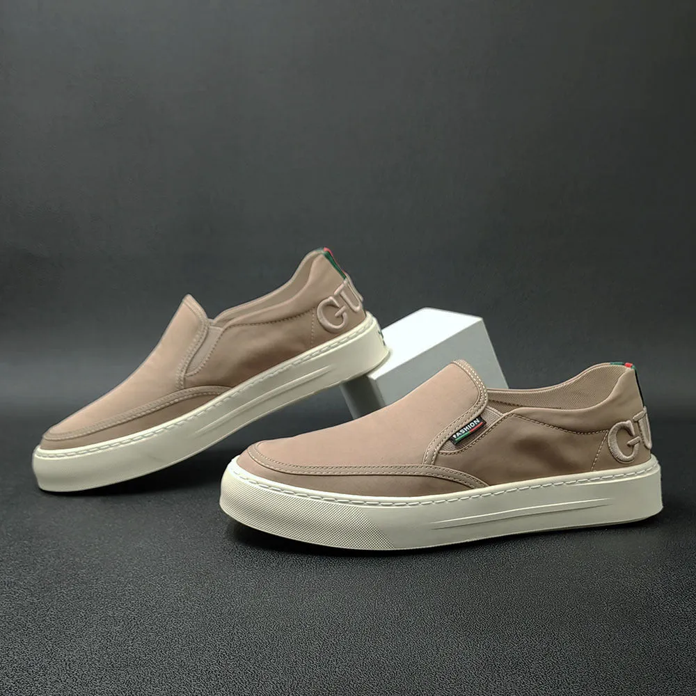 Mocassini casual da uomo in tela traspirante minimalista