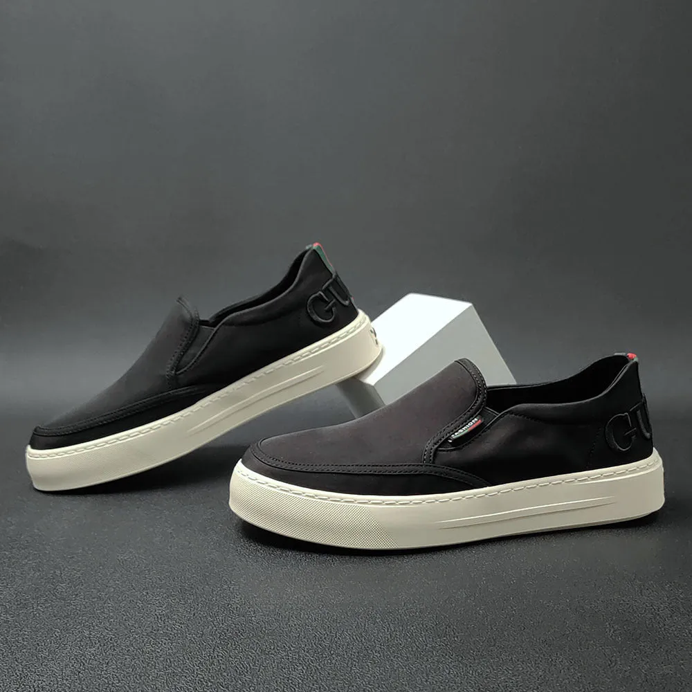 Mocassini casual da uomo in tela traspirante minimalista
