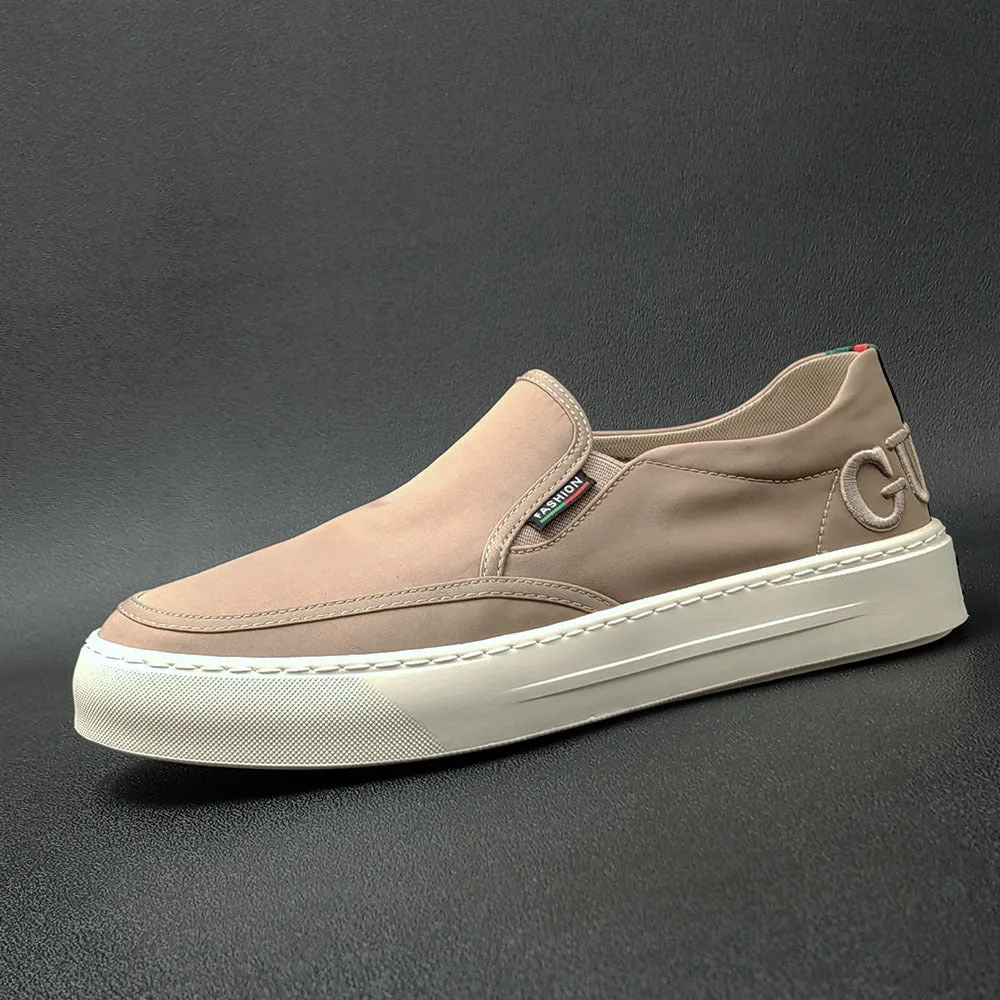 Mocassini casual da uomo in tela traspirante minimalista