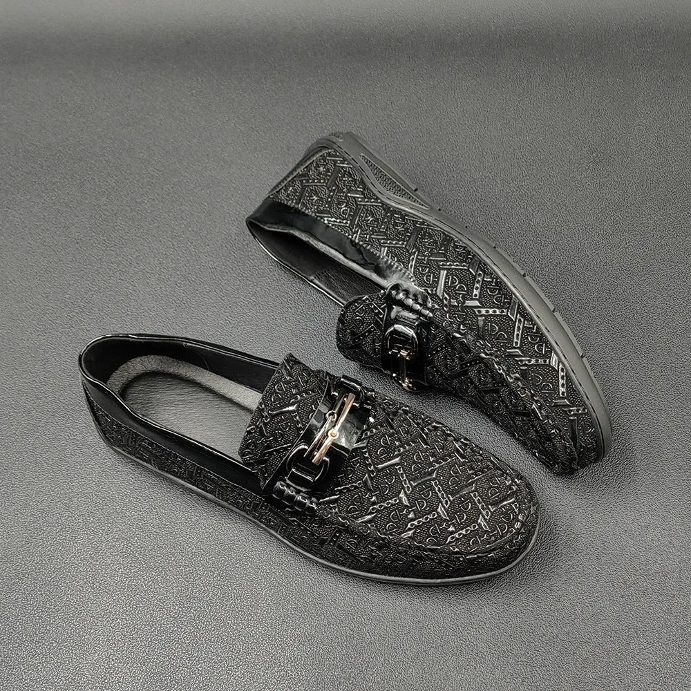 Mocassini casual piatti in pelle classici retrò da uomo