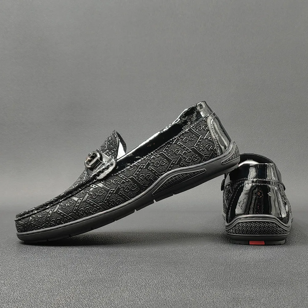 Mocassini casual piatti in pelle classici retrò da uomo