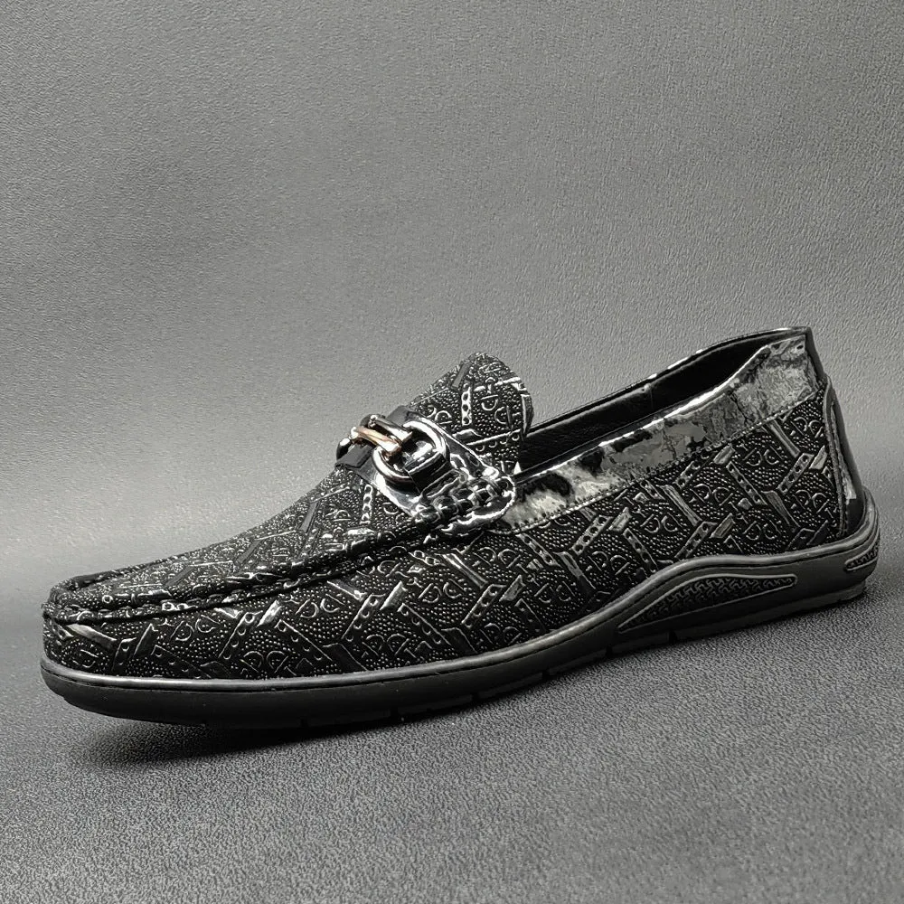 Mocassini casual piatti in pelle classici retrò da uomo