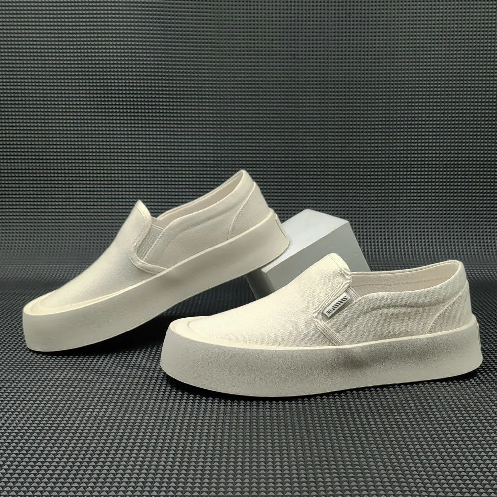 Mocassini casual piatti in tela minimalista da uomo