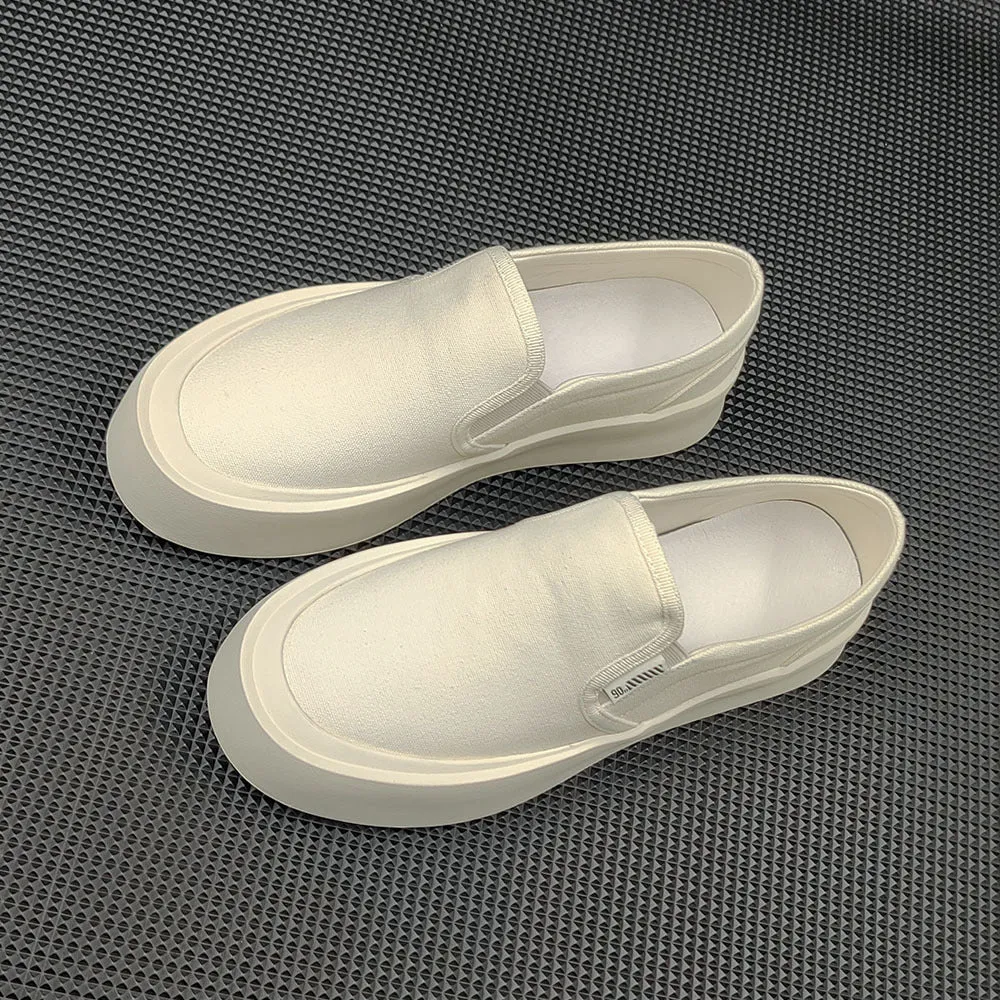 Mocassini casual piatti in tela minimalista da uomo