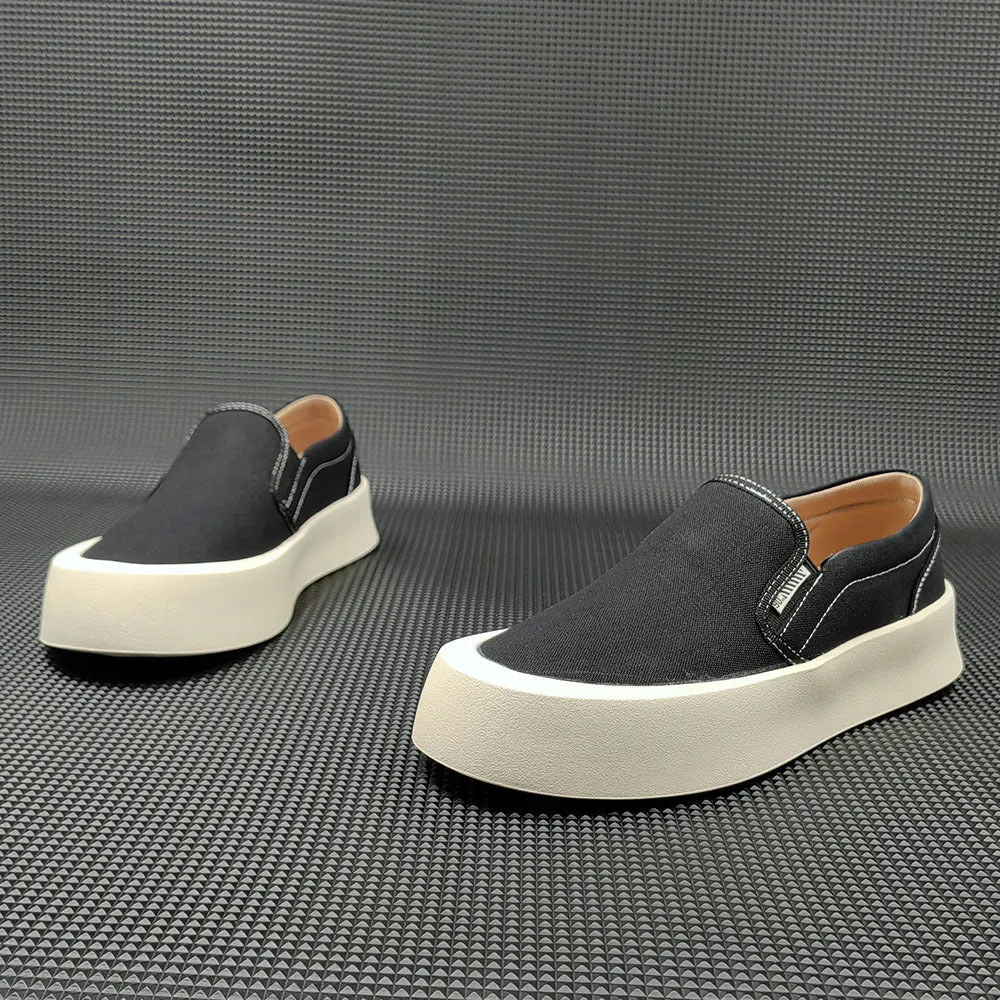 Mocassini casual piatti in tela minimalista da uomo