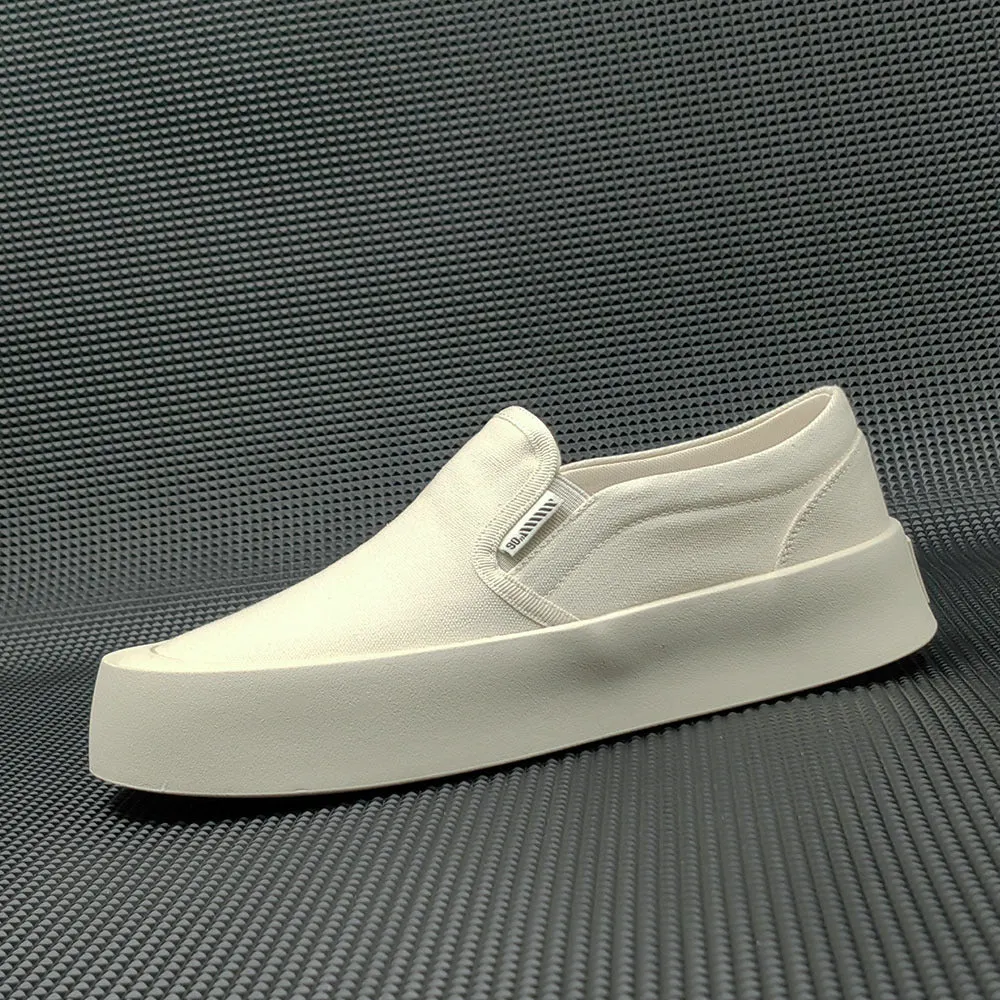 Mocassini casual piatti in tela minimalista da uomo