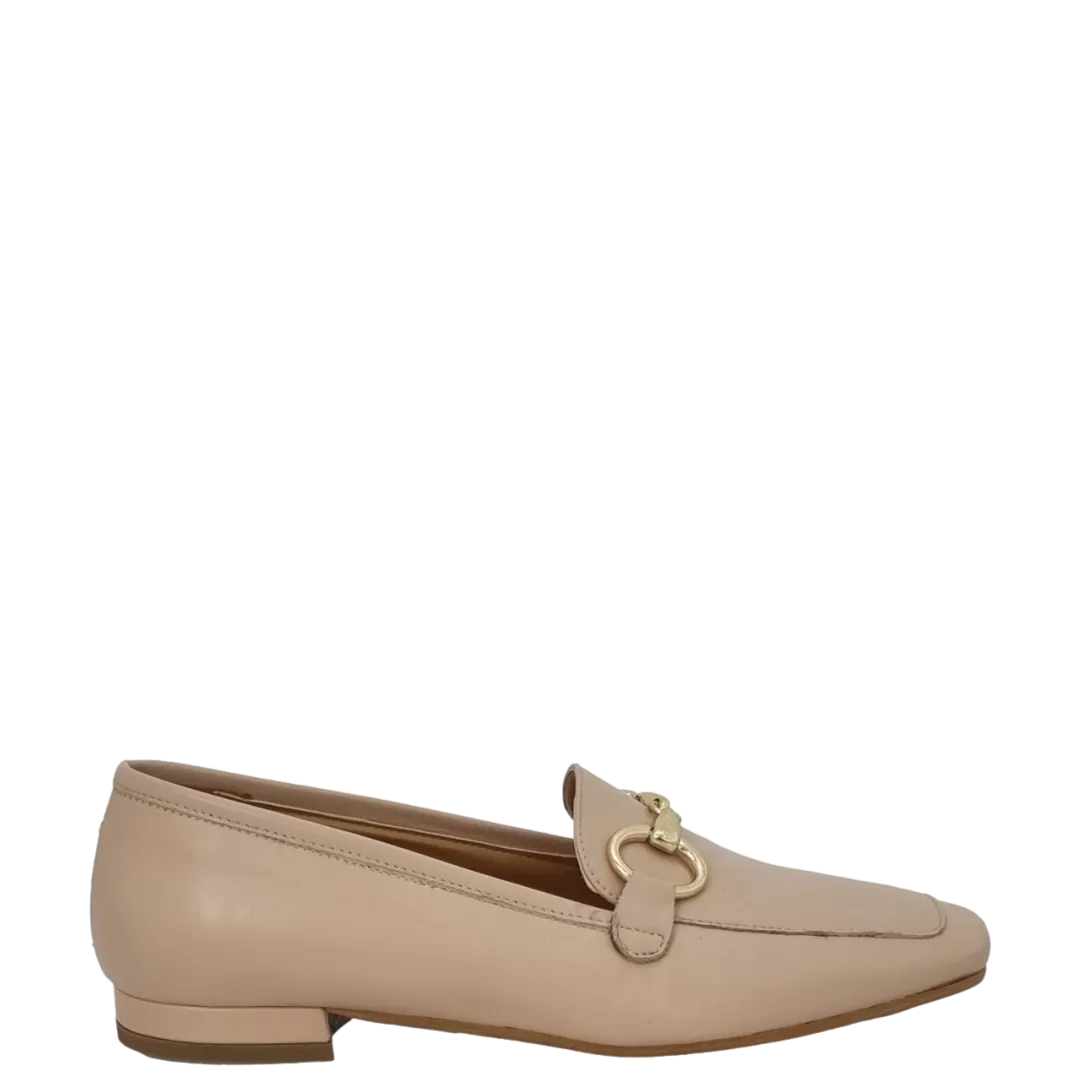 Mocassini con accessorio vera pelle nude