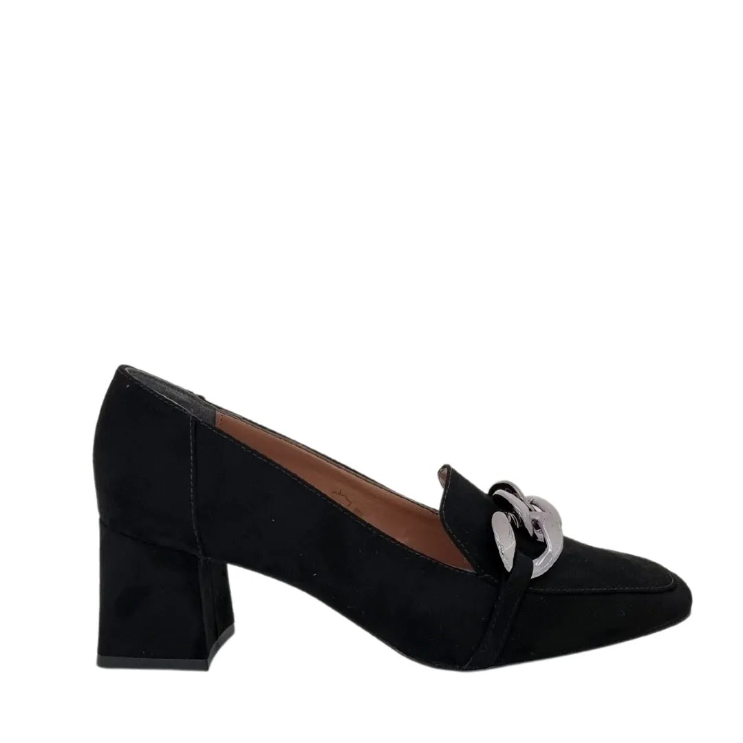 Mocassini con tacco largo punta quadrata F/W