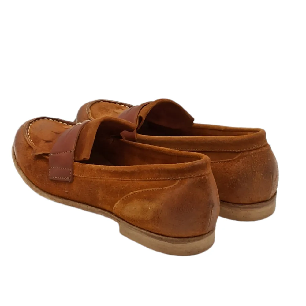 Mocassini Donna in camoscio con frange Just Italia GRETA 01 CESTER WHISKY