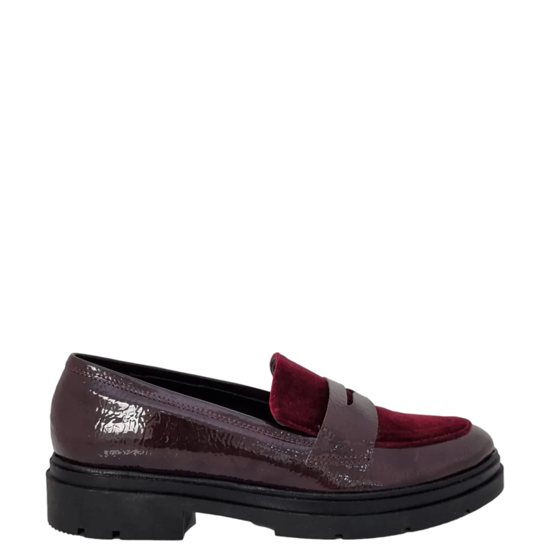 Mocassini naplak e velluto bordeaux F/W