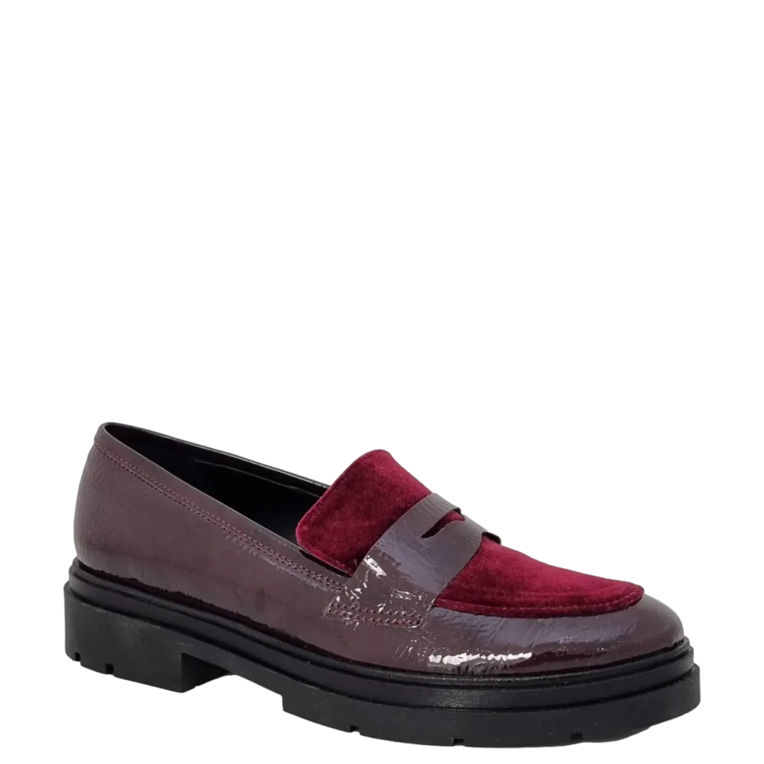 Mocassini naplak e velluto bordeaux F/W