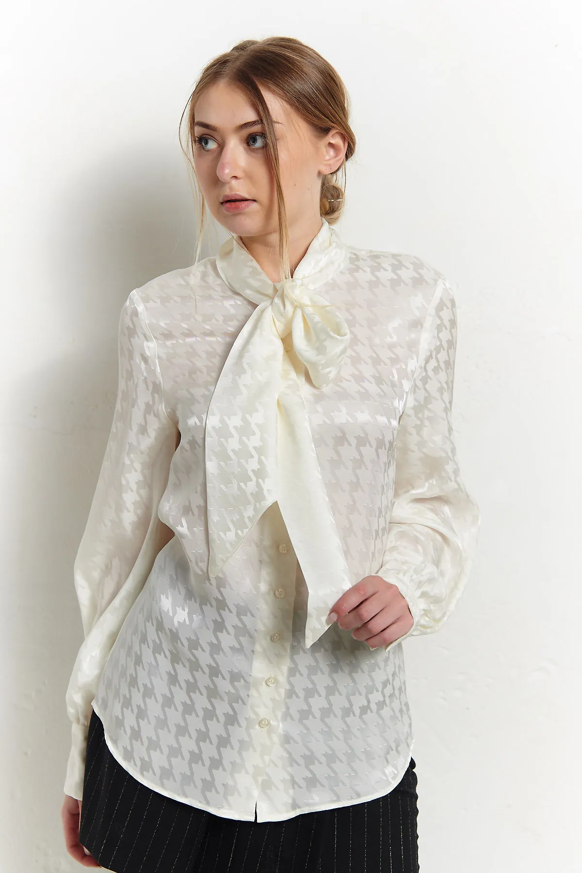 MSGM Camicia con  collo a nastro