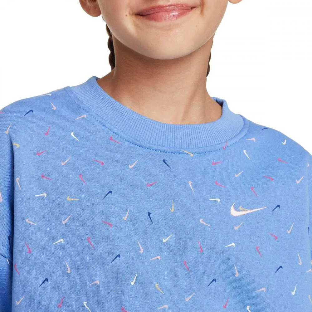 NIKE FELPA GIROCOLLO SWOOSH BAMBINA