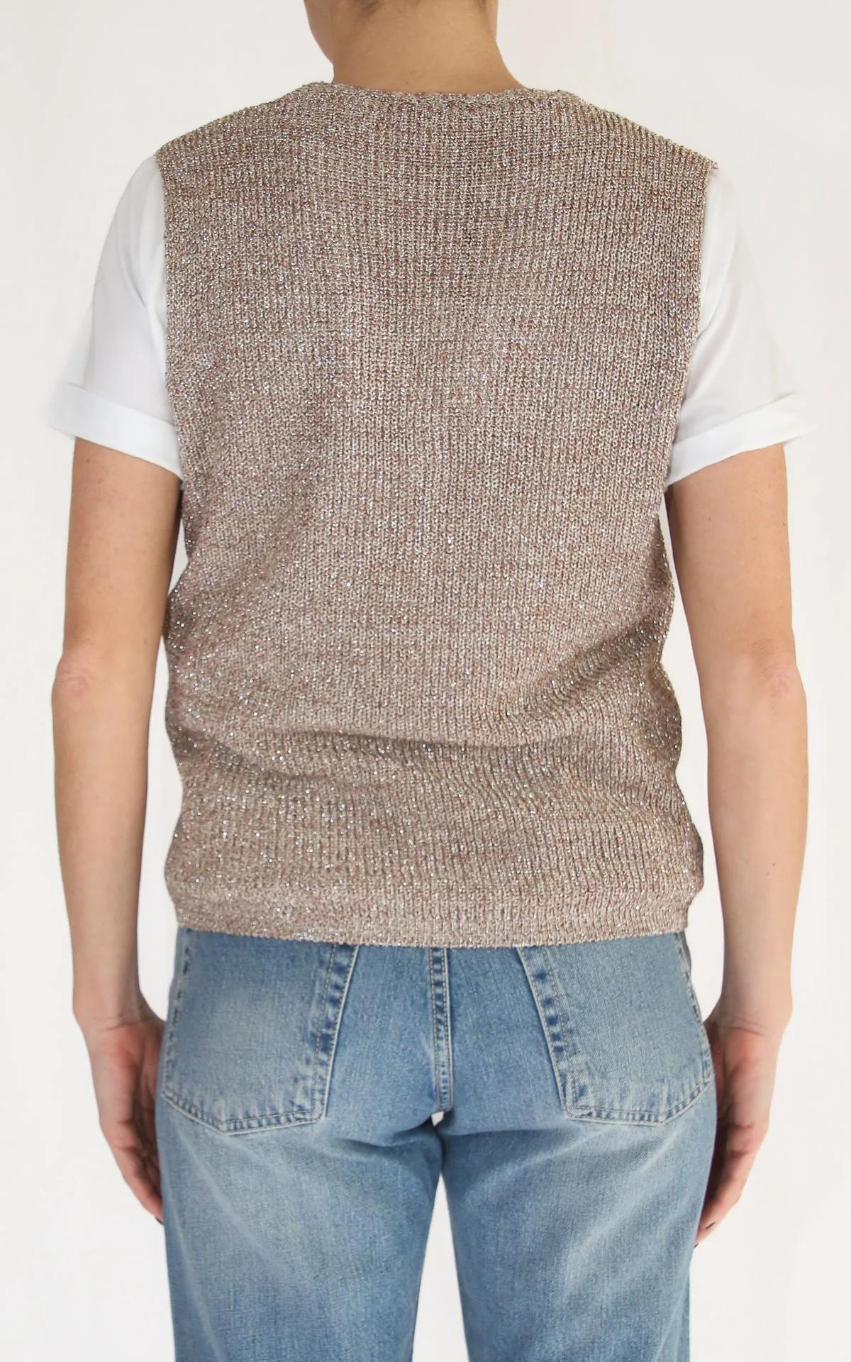 Off-on – Gilet lurex – Camel