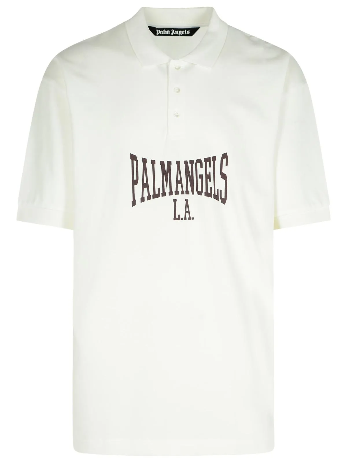 Palm Angels College White Cotton Polo Shirt