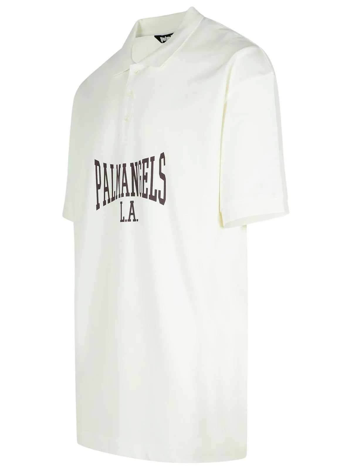Palm Angels College White Cotton Polo Shirt