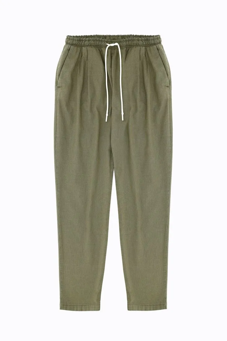 Pantaloni baggy monocolour a coste con coulisse