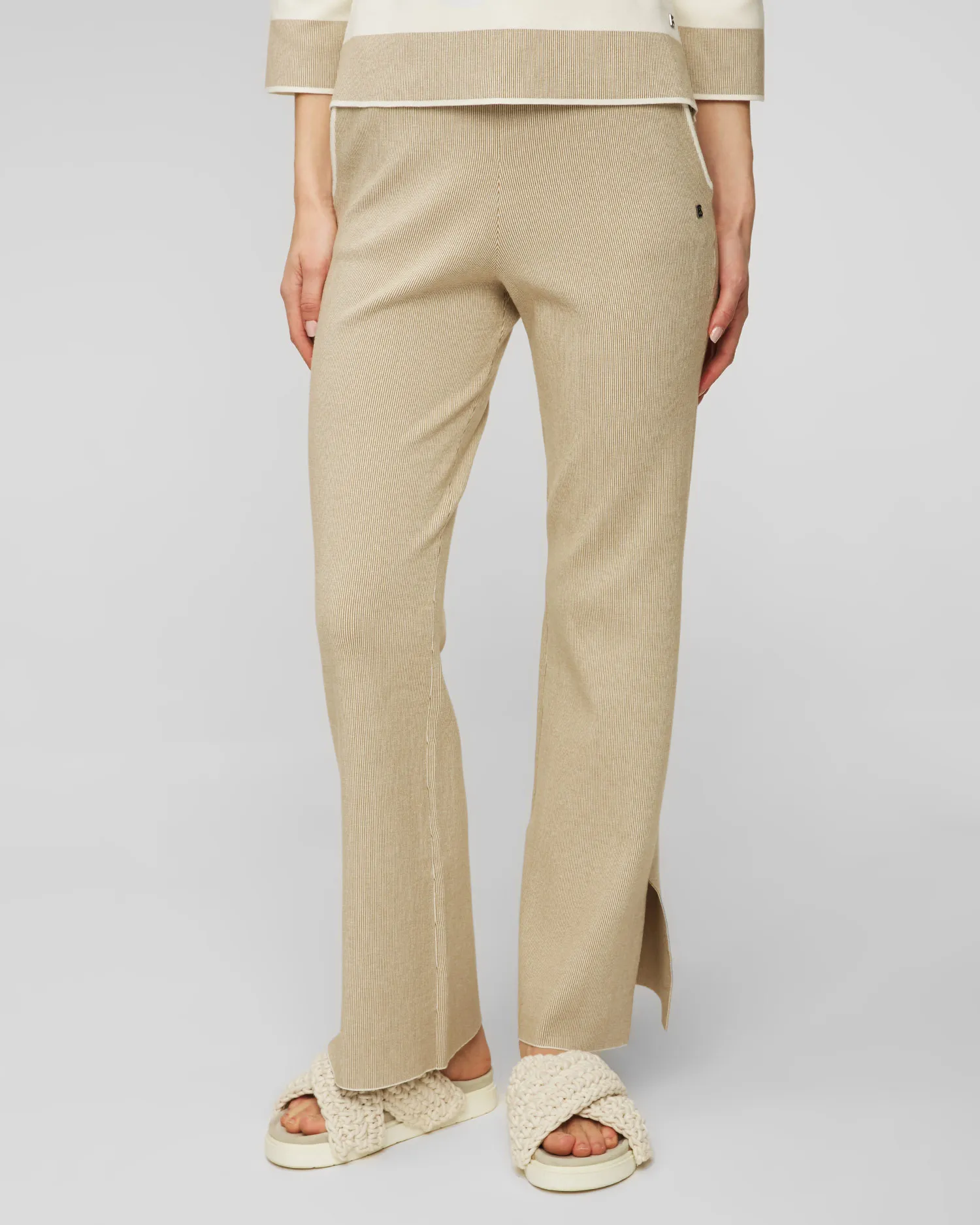 Pantaloni beige in viscosa da donna BOGNER Manon 16938763-133