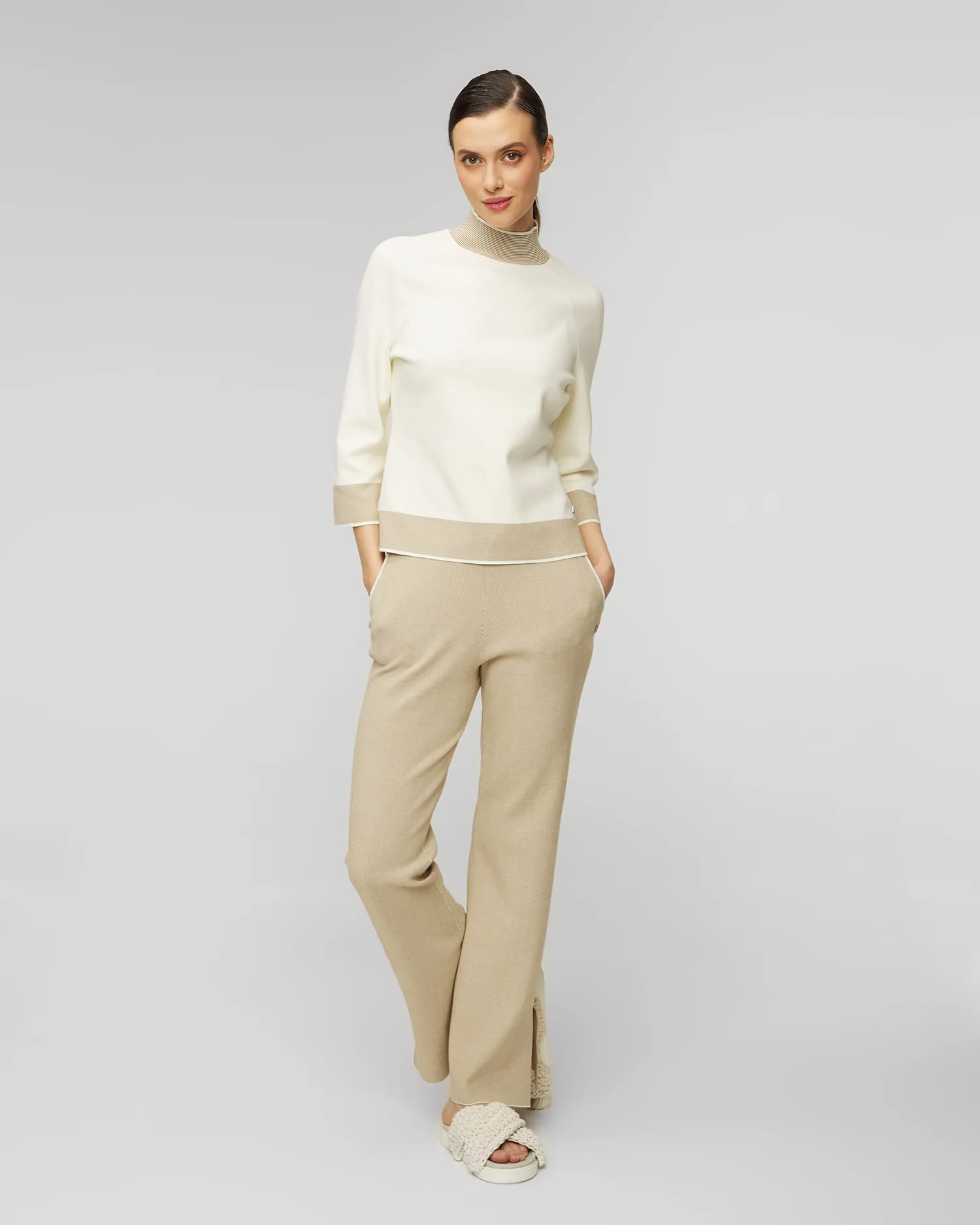 Pantaloni beige in viscosa da donna BOGNER Manon 16938763-133