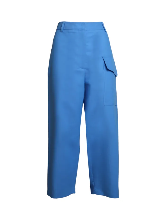 Pantaloni cropped in cotone
