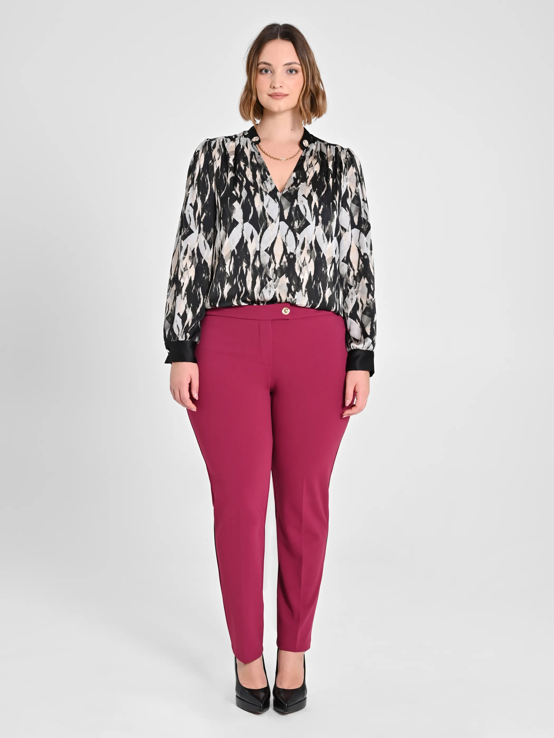      Pantaloni Curvy Skinny Bordeaux      