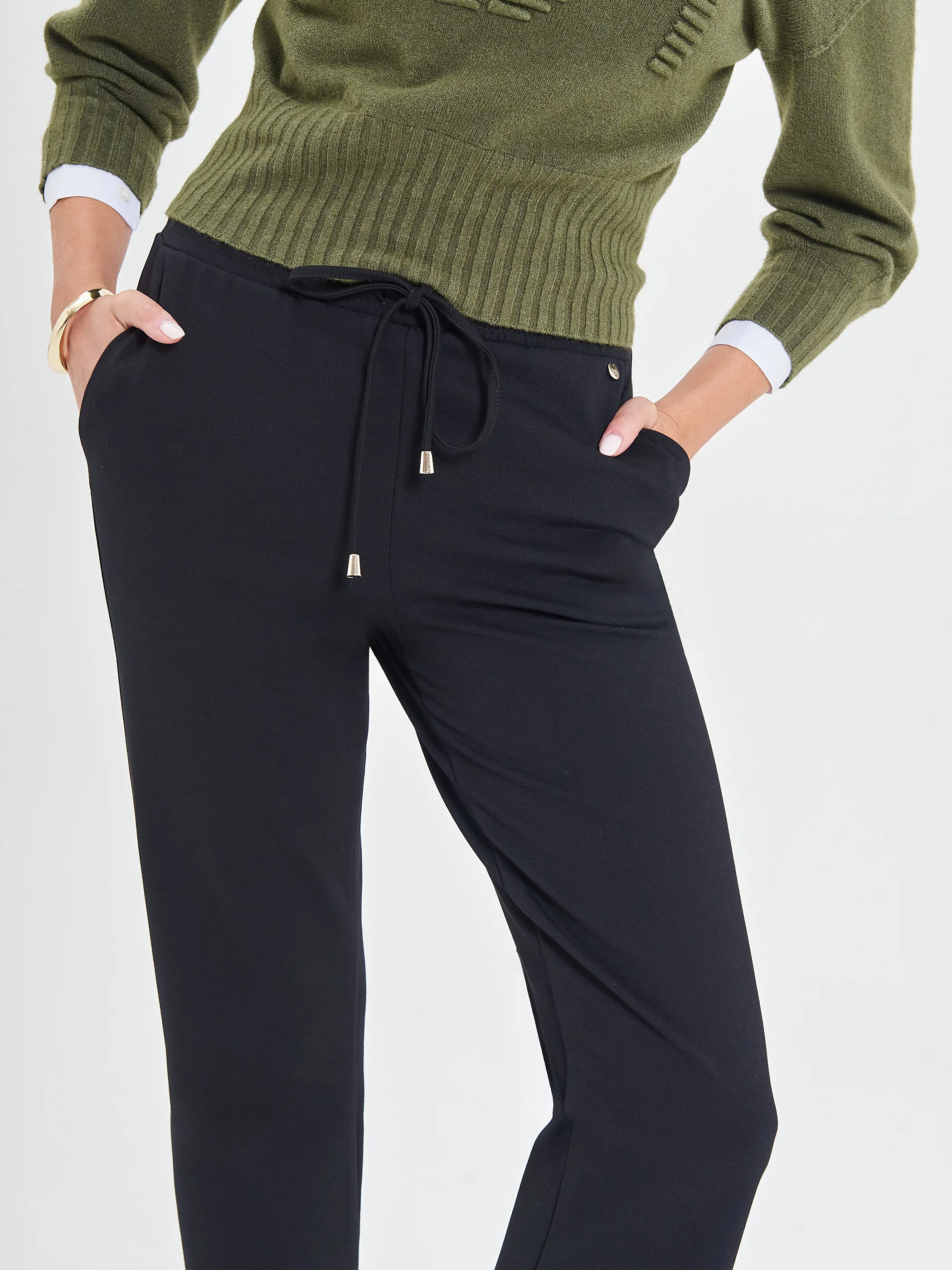      Pantaloni in Punto Milano Nero     