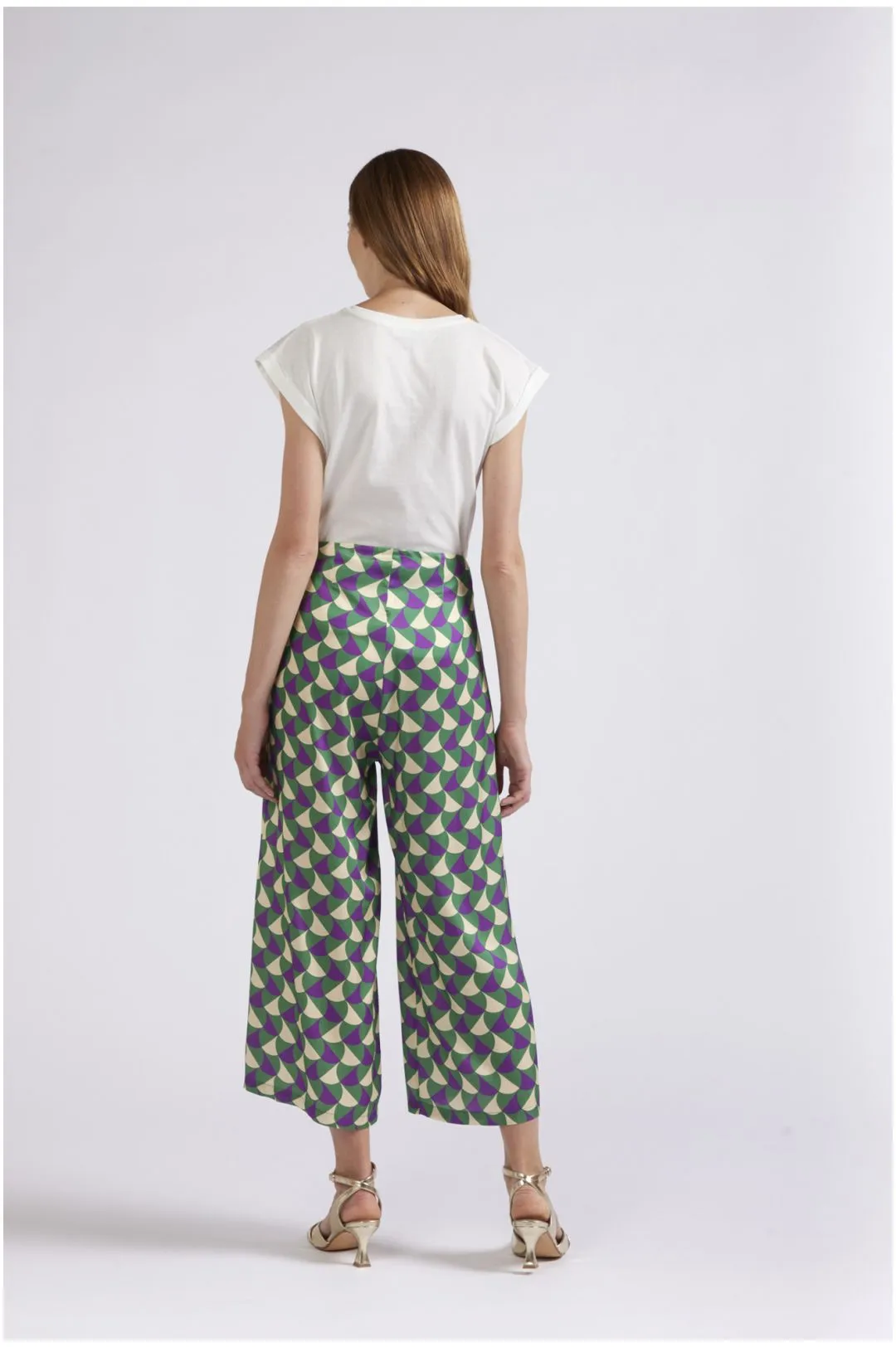 pantaloni tipo culotte stampati geometrico