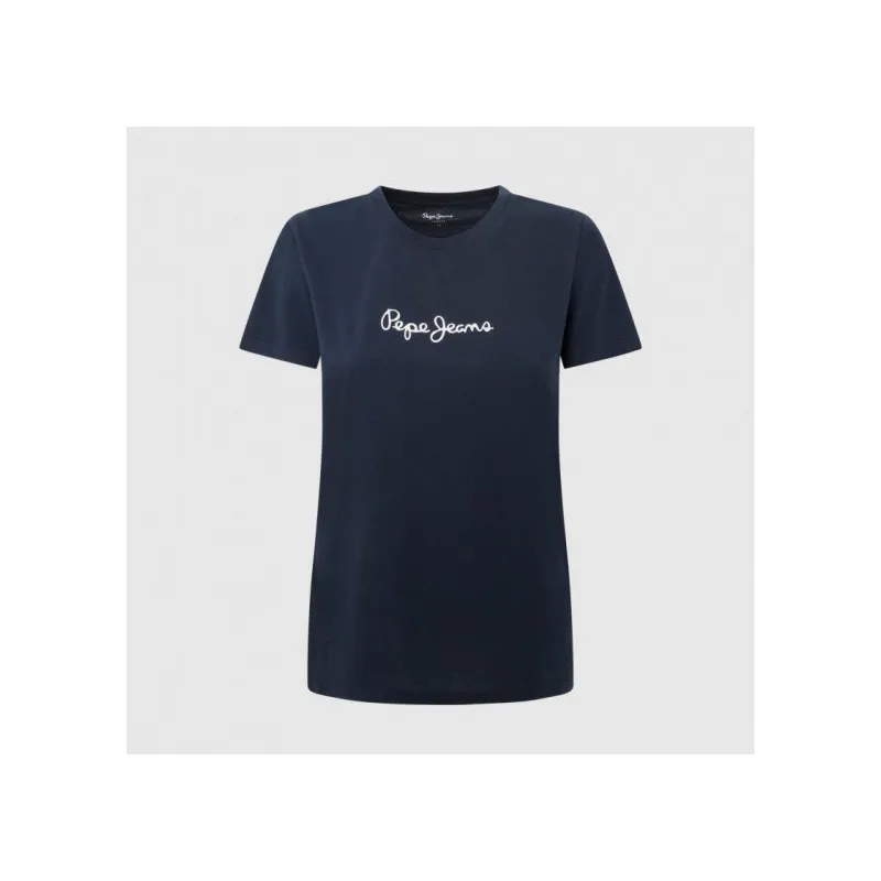 Pepe Jeans Lorette Dulwich Blue T-Shirt M/M Blu Portalogo Donna