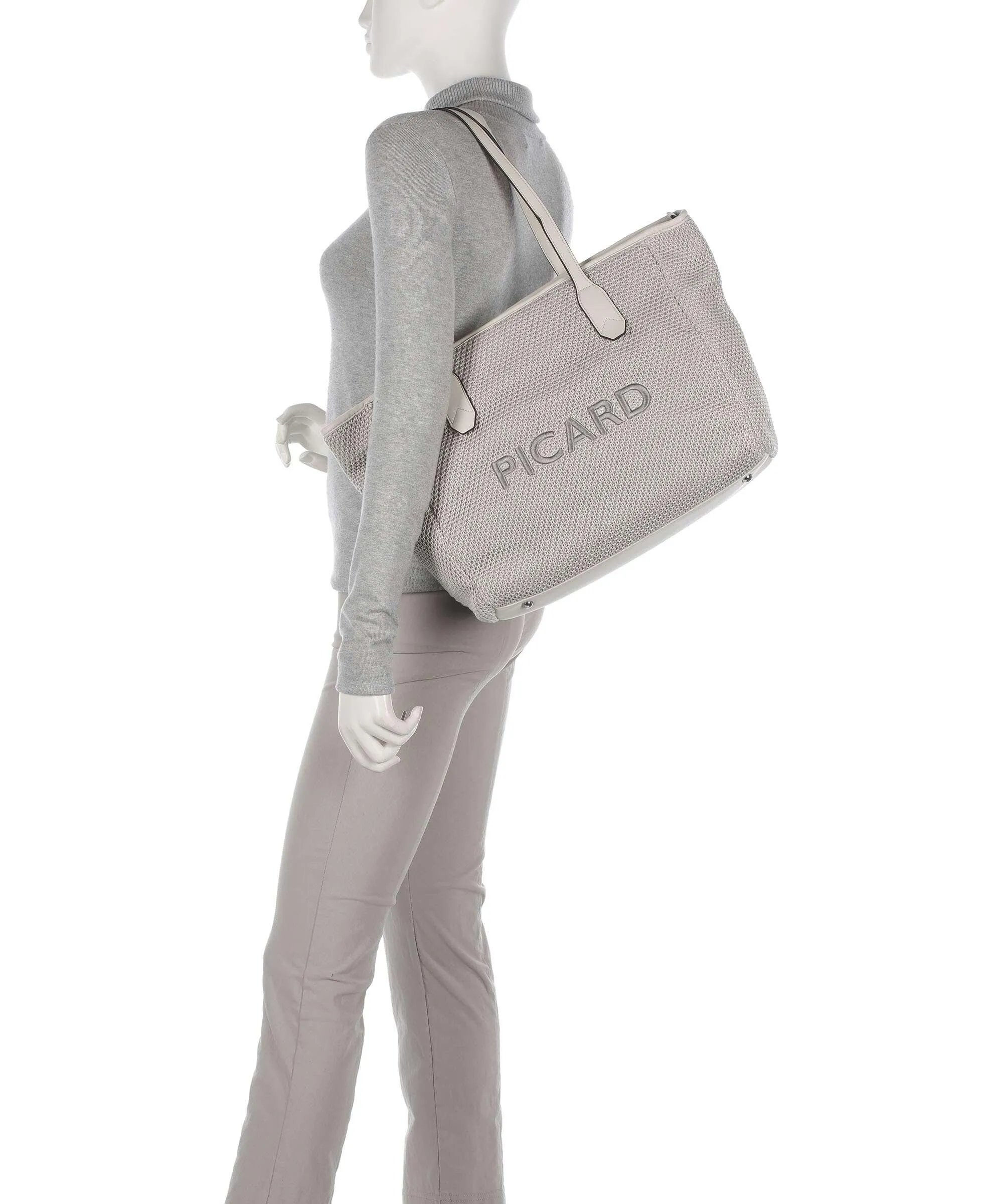  Picard Knitwork Borsa shopper poliestere riciclato grigio chiaro  
