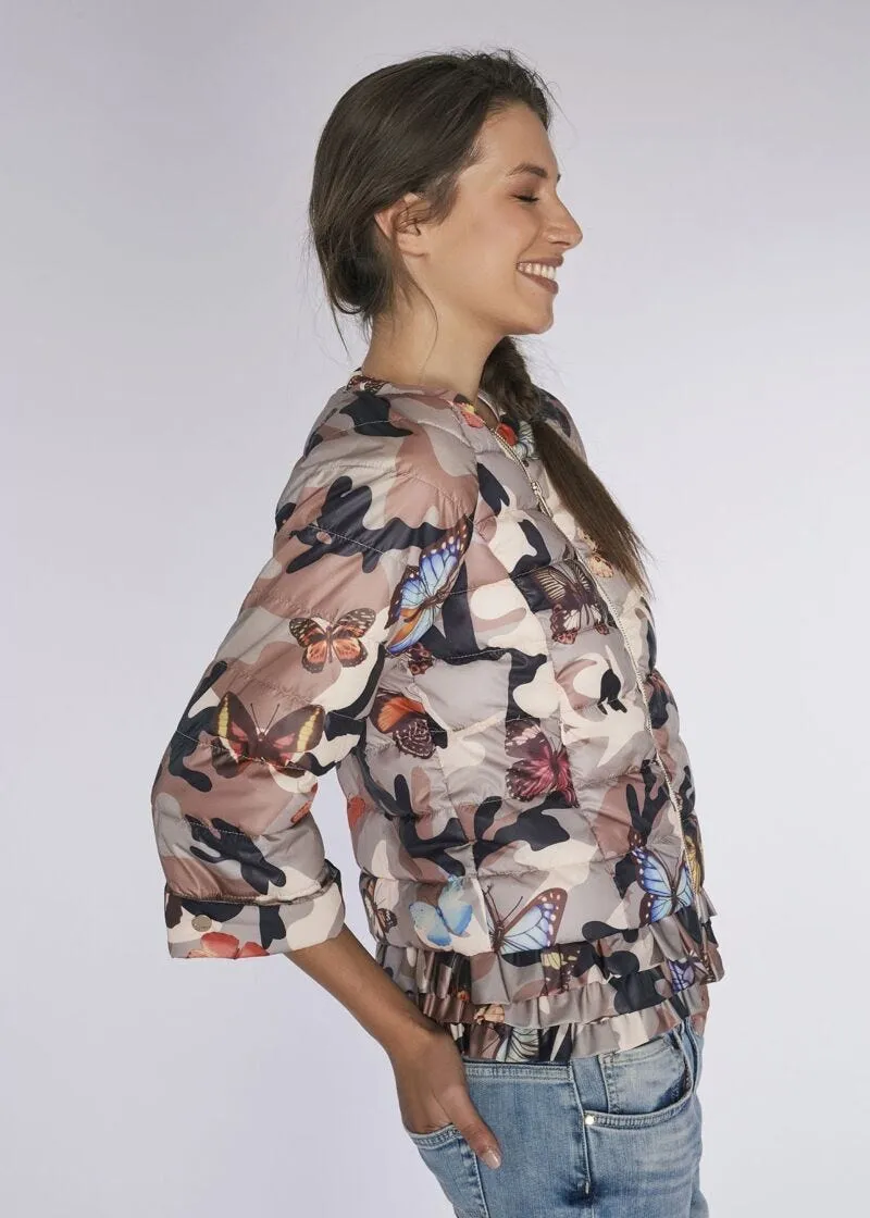 Piumino leggero con rouches