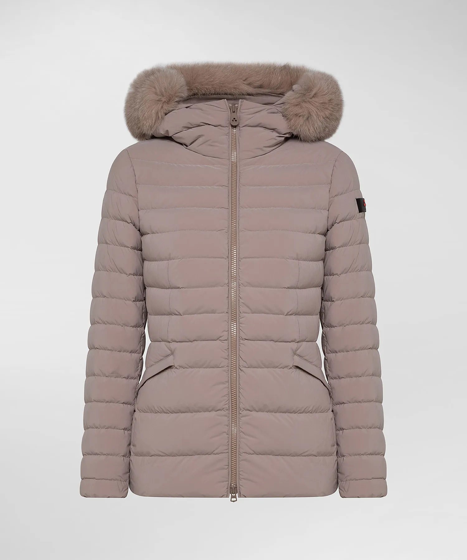 Piumino slim con pelliccia