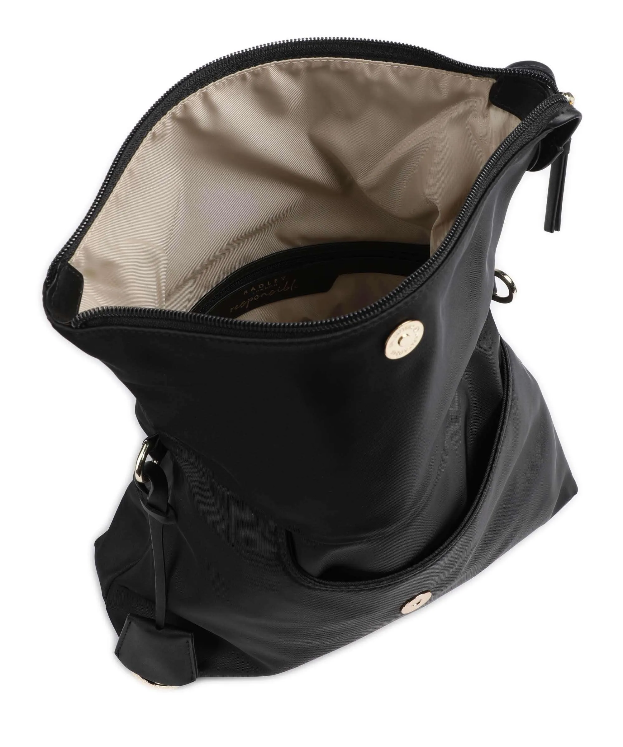  Radley London 24/7 Sketch Street Borsa a tracolla poliestere riciclato nero  