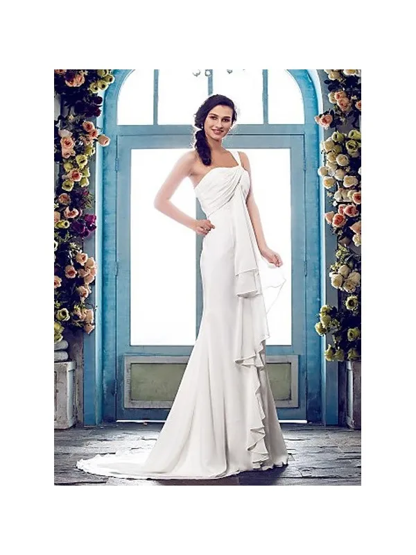 REMY - Abito da Sposa in georgette con monospalla