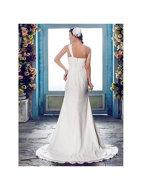 REMY - Abito da Sposa in georgette con monospalla