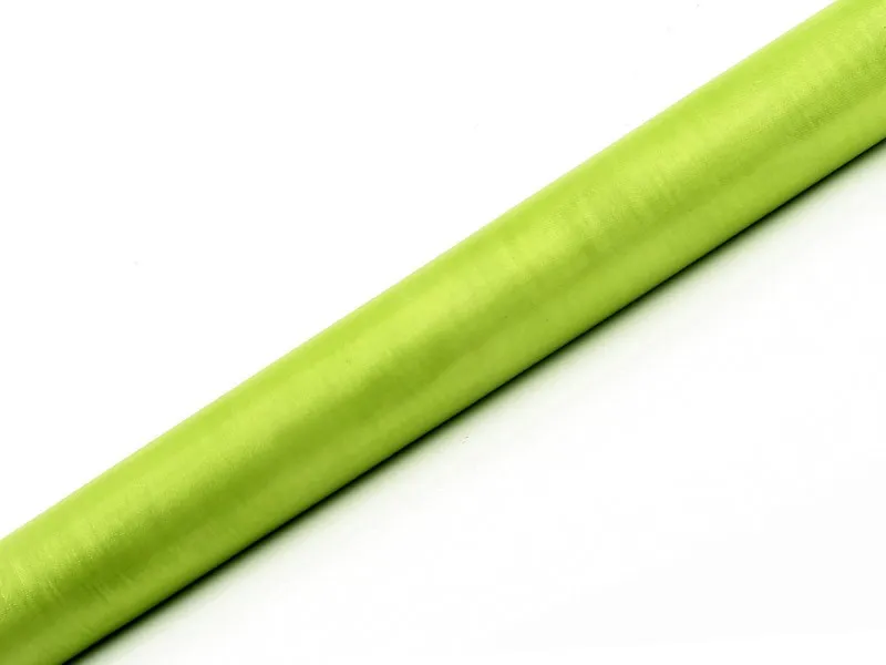 Runner tessuto organza verde lime 9m x 36cm