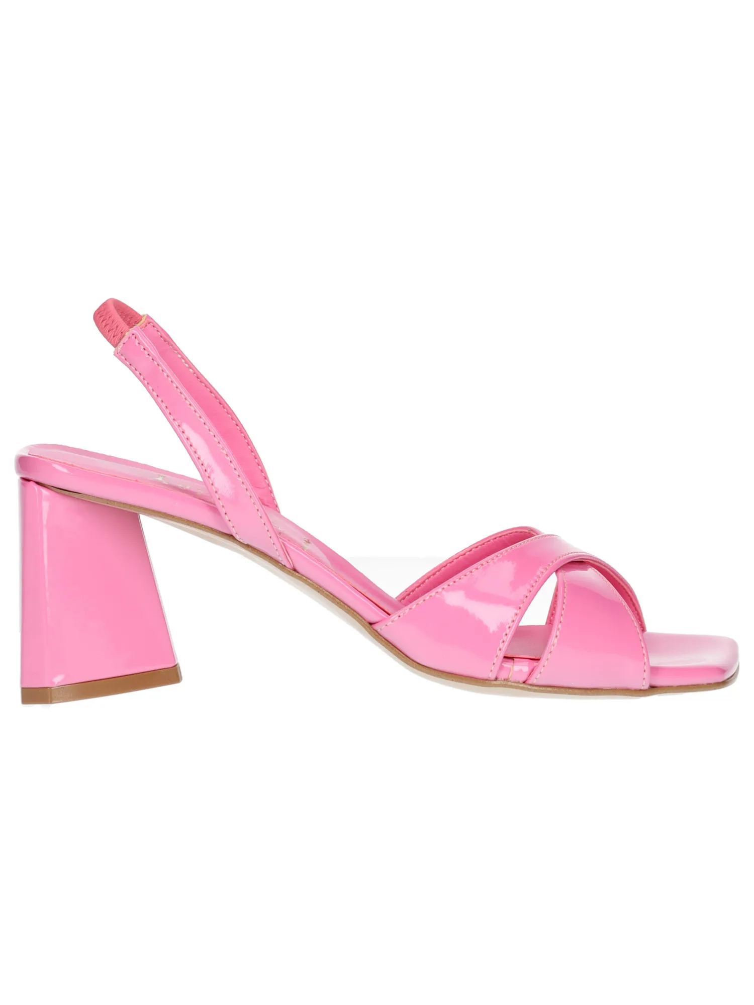 Sandalo tacco largo Liviana da donna fucsia