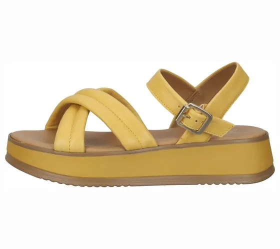 SANSIBAR sandali donna sandali con listini scarpe in vera pelle 1096247 giallo