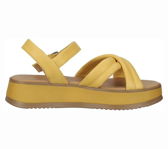 SANSIBAR sandali donna sandali con listini scarpe in vera pelle 1096247 giallo