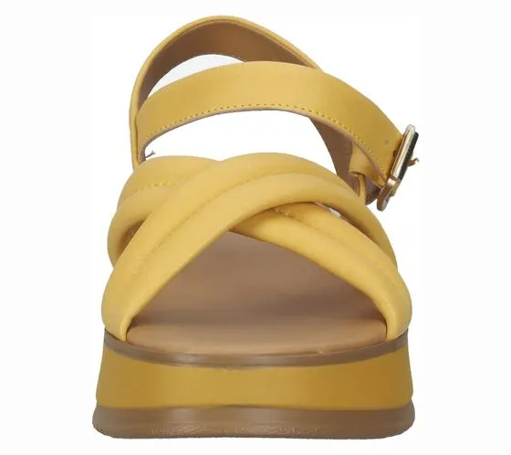 SANSIBAR sandali donna sandali con listini scarpe in vera pelle 1096247 giallo