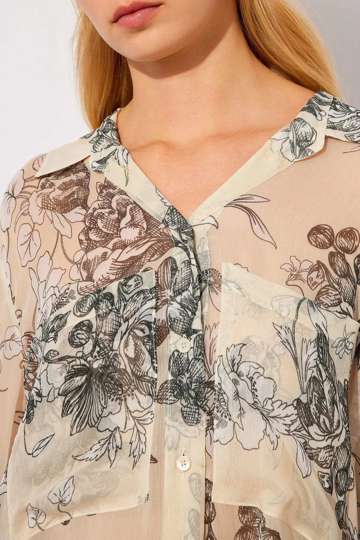 SEMICOUTURE Camicia stampa botanic