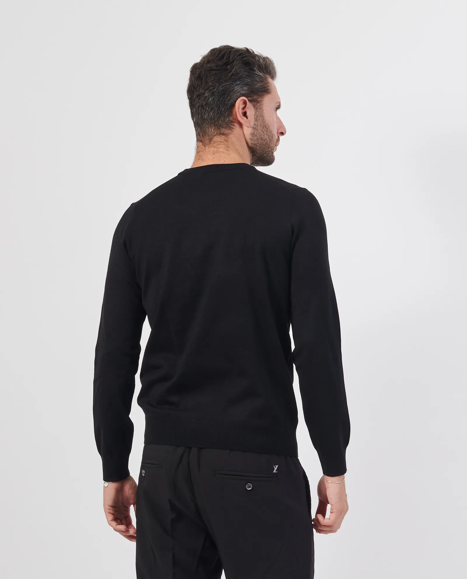 SETTE/MEZZO      Maglione girocollo SetteMezzo con rombi ricamati