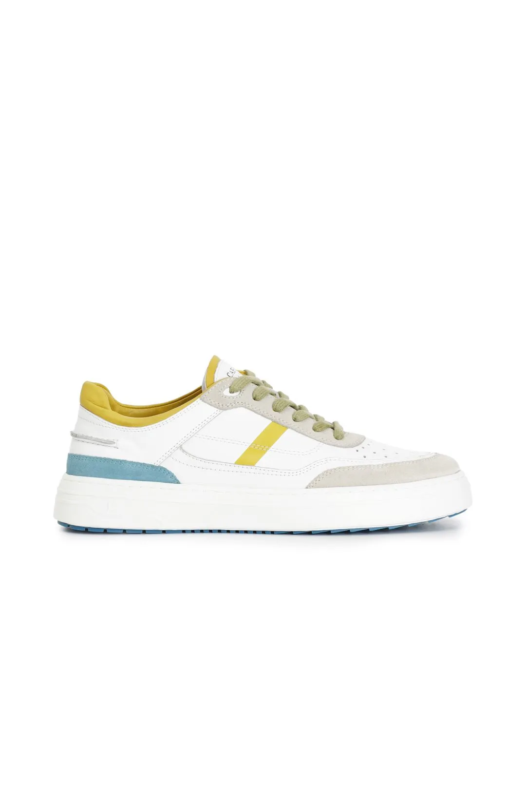 sneakers uomo in pelle e pelle scamosciata multi giallo