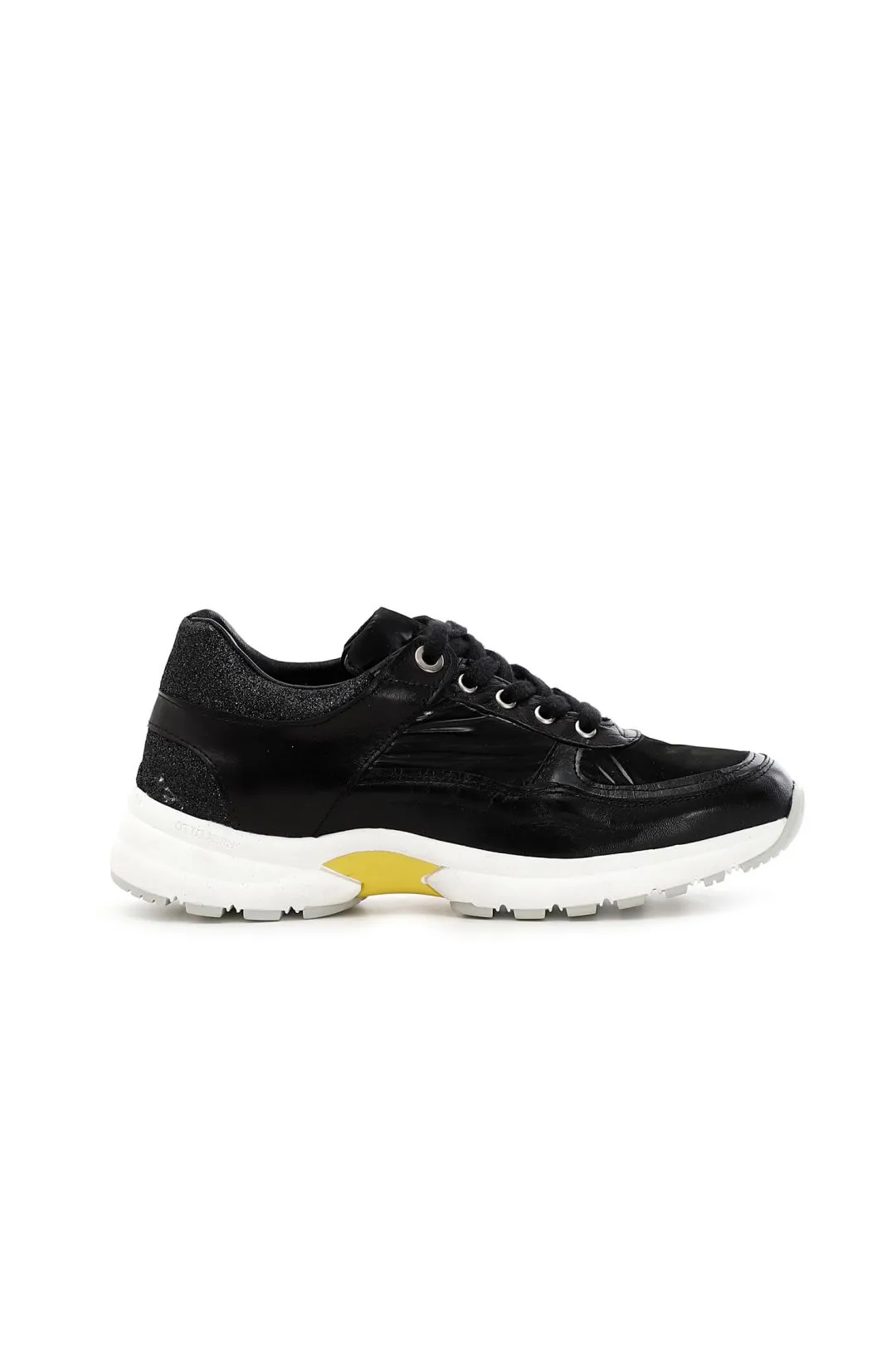 special price: sneakers in pelle metalizzata con inserti in tessuto