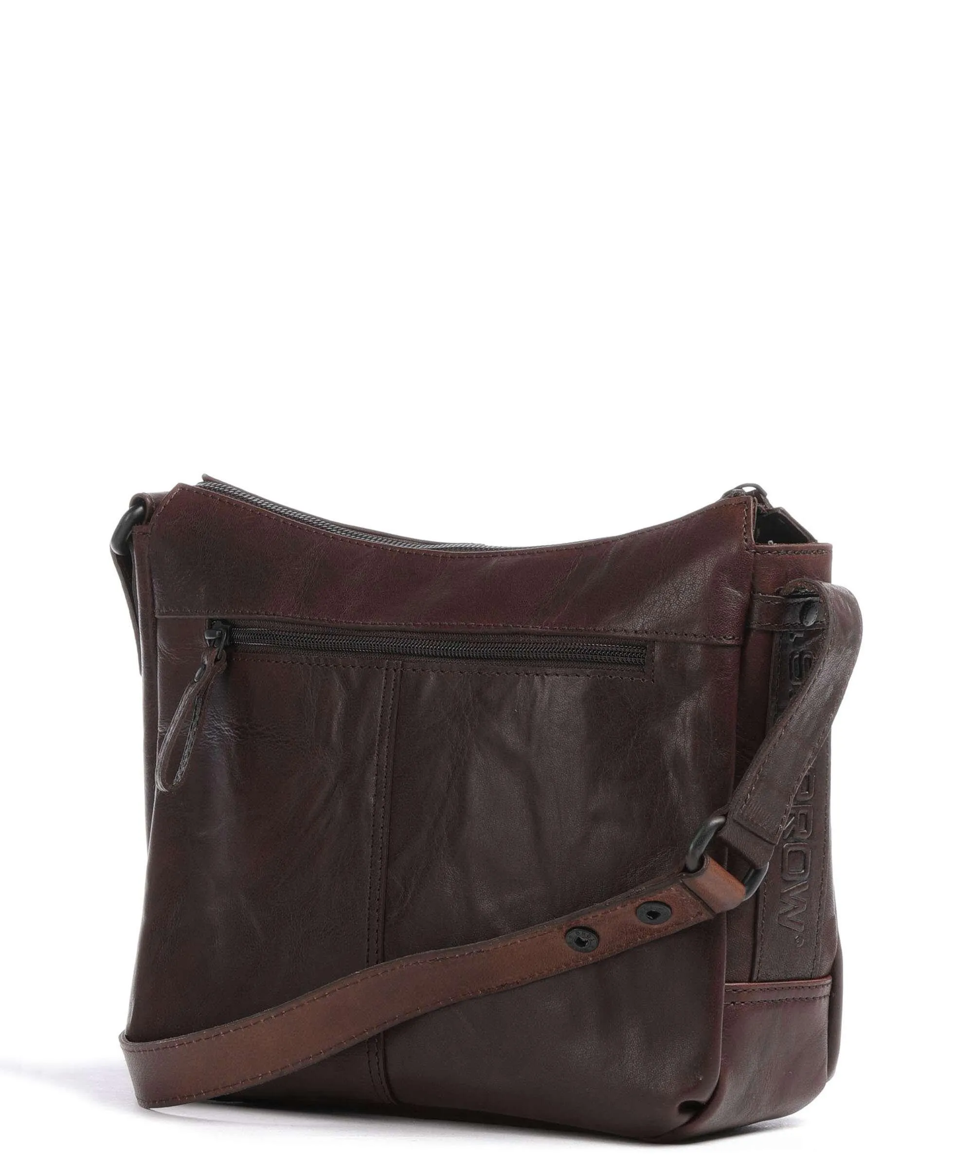  Spikes & Sparrow Bronco Borsa a spalla pelle a grana fine marrone scuro  